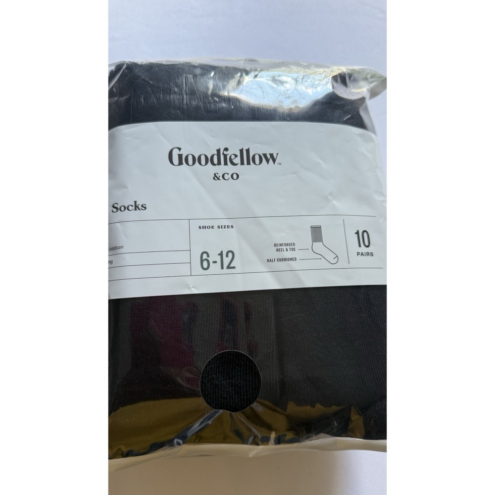 Men's Crew Socks Black In Size 6-12New In Package 10 In Pack Target Brand New